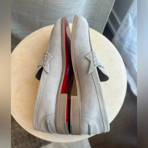 Christian Louboutin Beige Penny Flat Crosta Leather Loafers,Slip On, sz43 - Picture 6 of 8